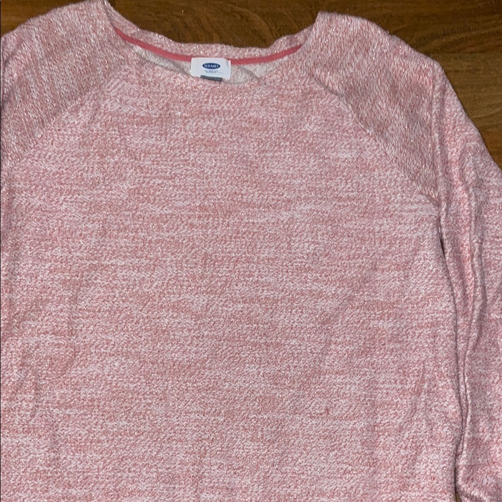 Old Navy Pink Crew Neck Sweater with Raglan Sleeves